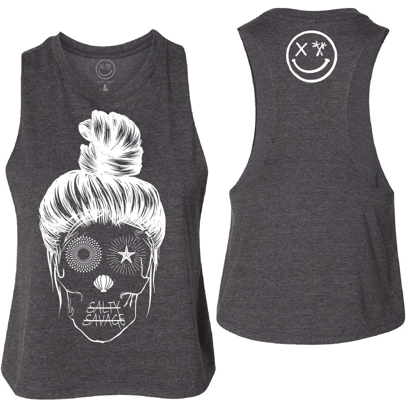 Salty Savage Ladies "Messy Bun" Flowy Crop Tank