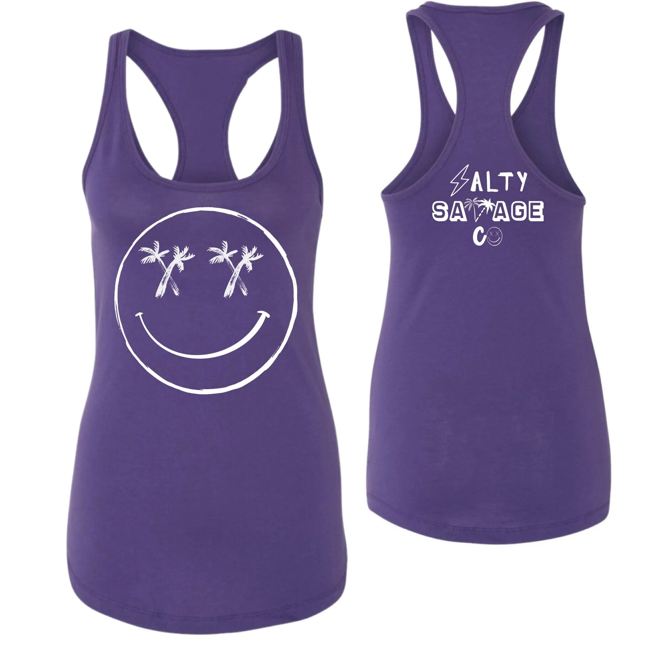 Salty Savage Ladies "Palm Smile" Racerback Tank