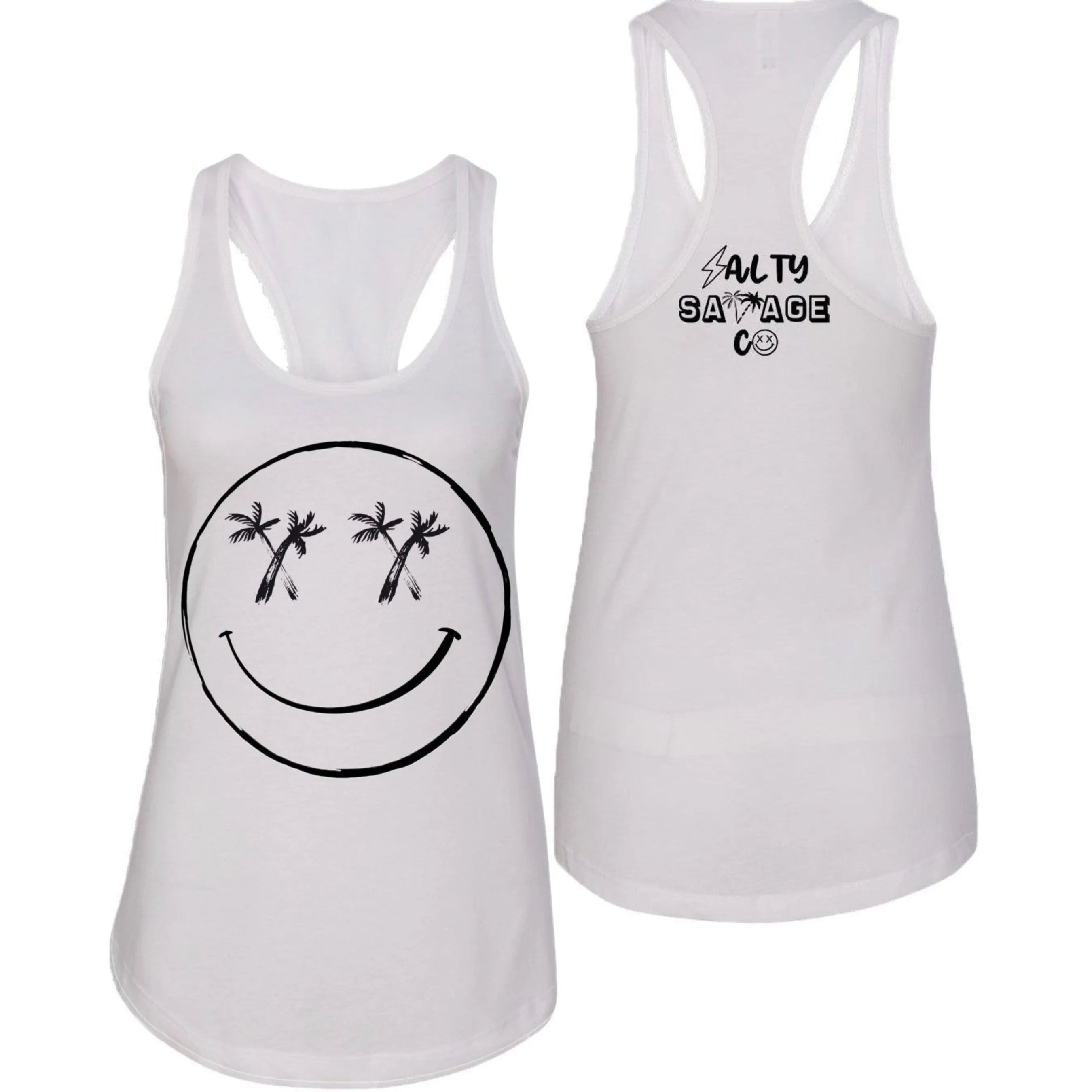 Salty Savage Ladies "Palm Smile" Racerback Tank