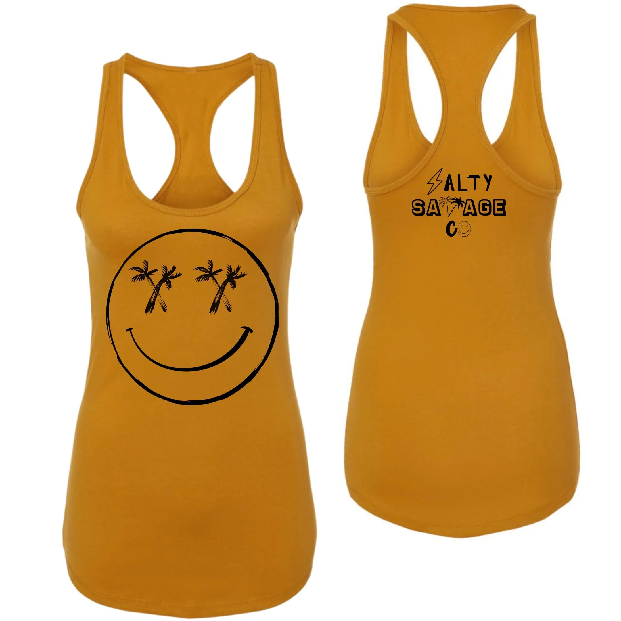 Salty Savage Ladies "Palm Smile" Racerback Tank