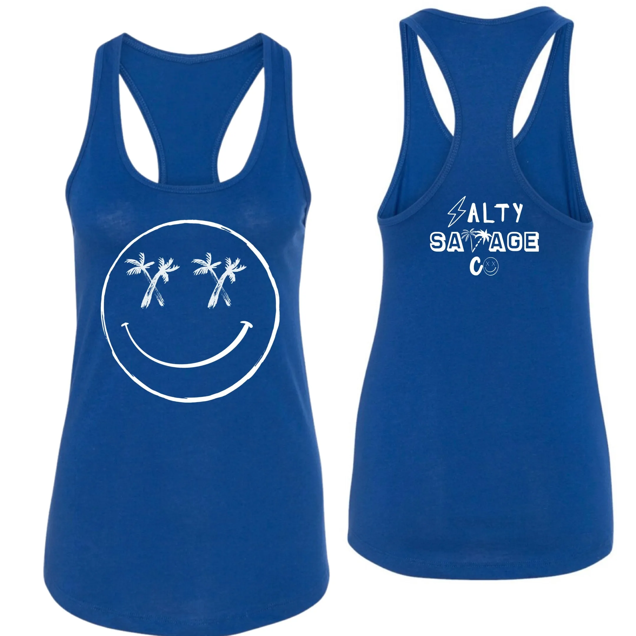 Salty Savage Ladies "Palm Smile" Racerback Tank