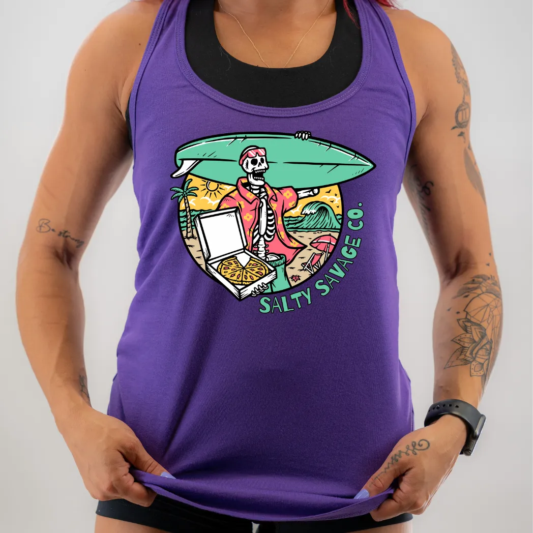 Salty Savage Ladies "Pizza Party" Racerback Tank