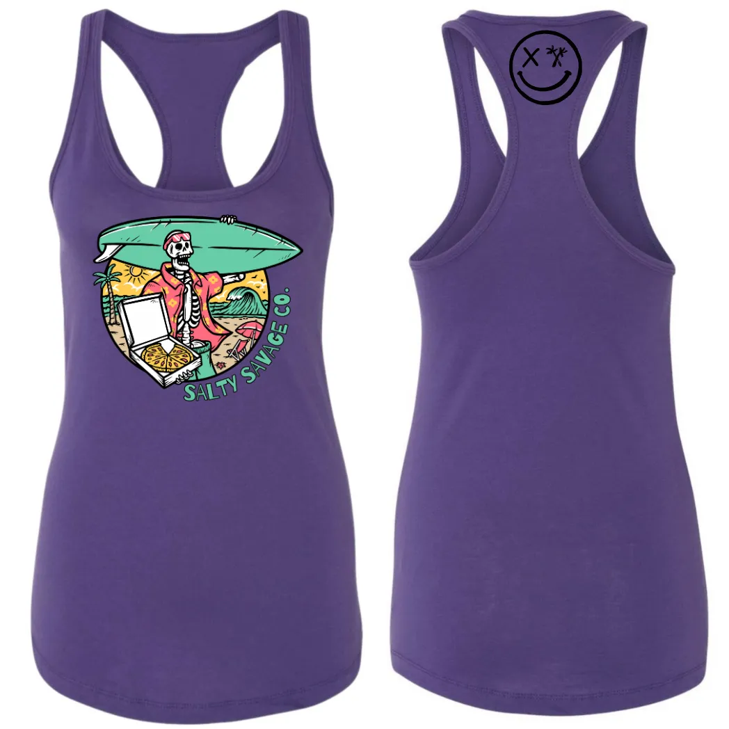 Salty Savage Ladies "Pizza Party" Racerback Tank