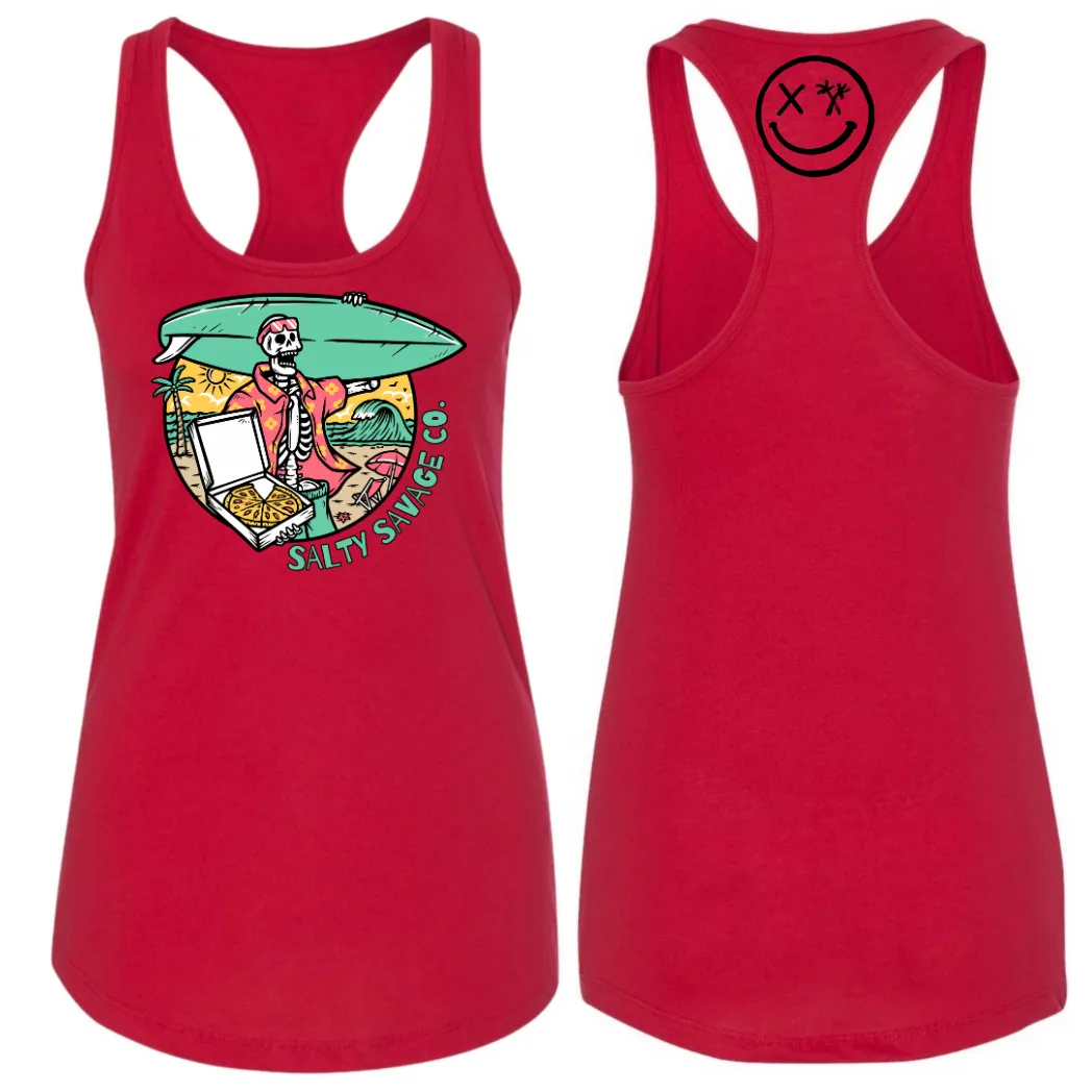 Salty Savage Ladies "Pizza Party" Racerback Tank