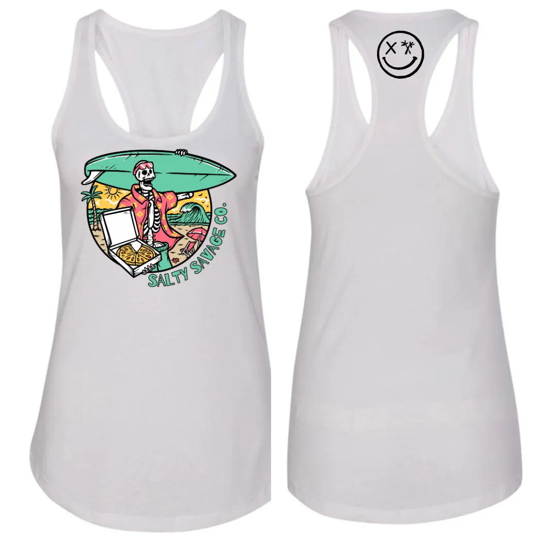 Salty Savage Ladies "Pizza Party" Racerback Tank