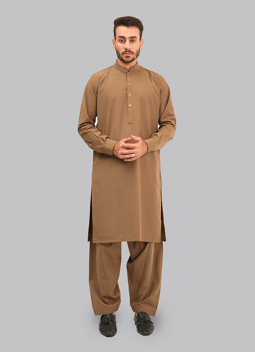 Shalwar Kameez - Zhob Brown Plain