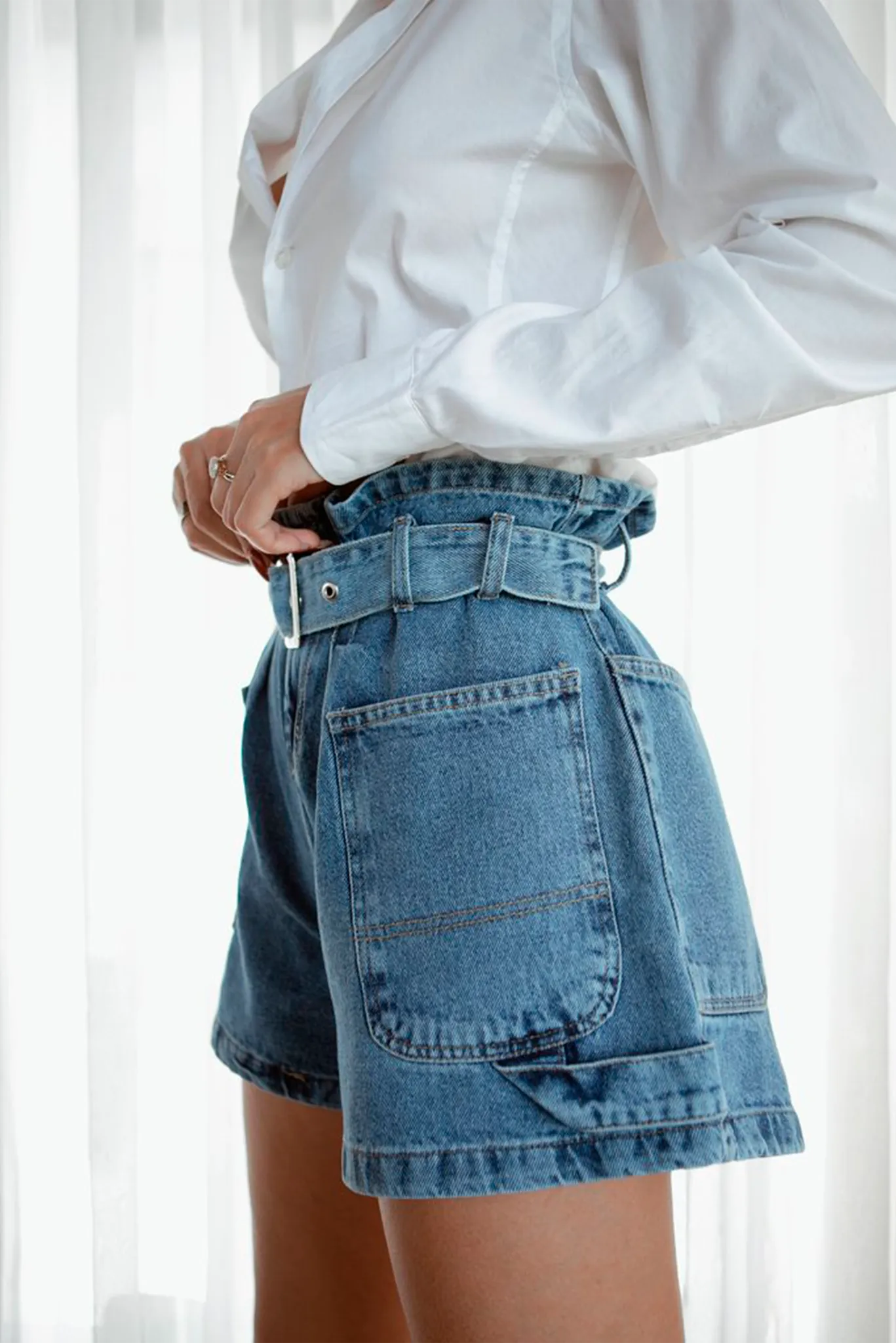 Short Cintura Alta Jeans