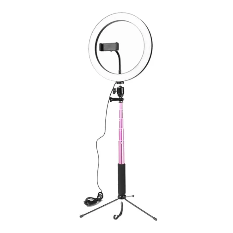 Signature Pink Selfie Stick Tripod with Ring Light and Remote