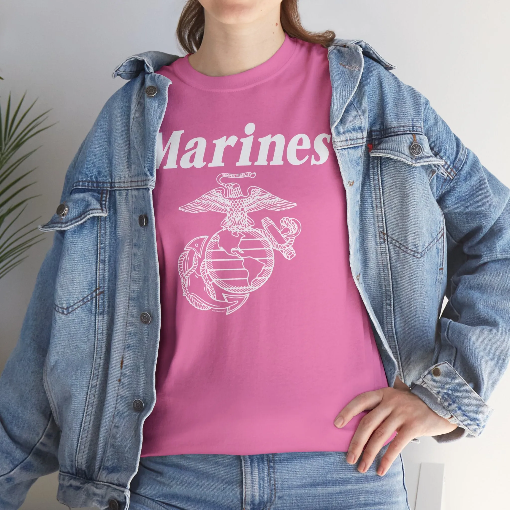 T-Shirt: Marines & Line Drawn EGA (Eagle, Globe and Anchor)