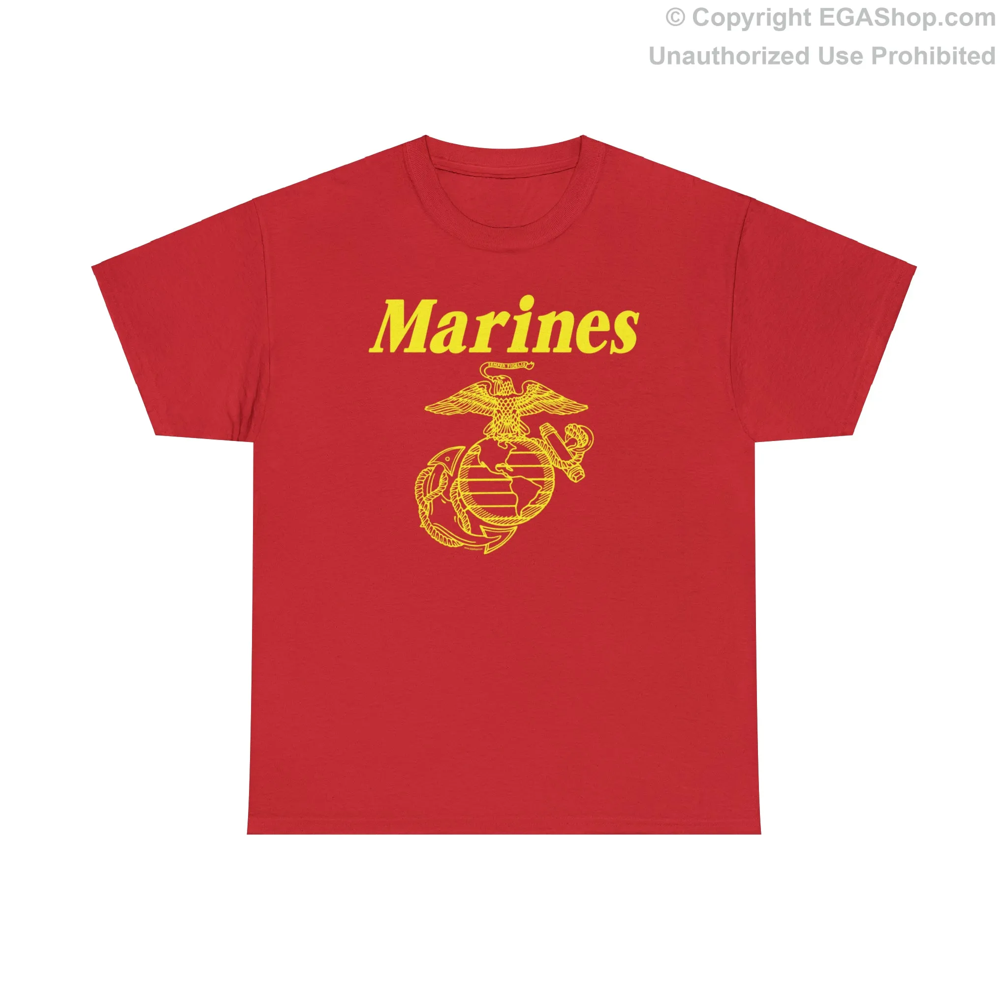 T-Shirt: Marines & Line Drawn EGA (Eagle, Globe and Anchor)