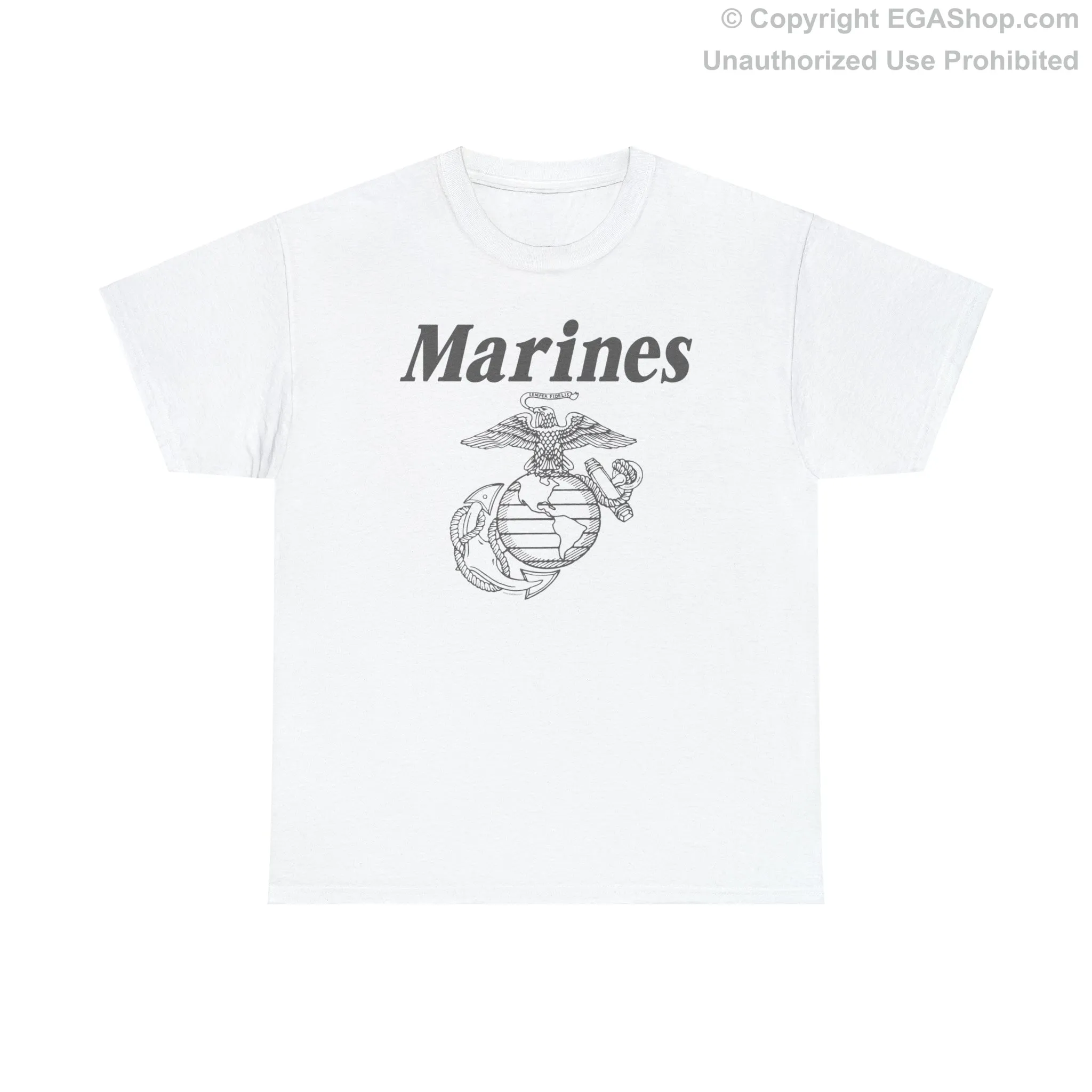 T-Shirt: Marines & Line Drawn EGA (Eagle, Globe and Anchor)