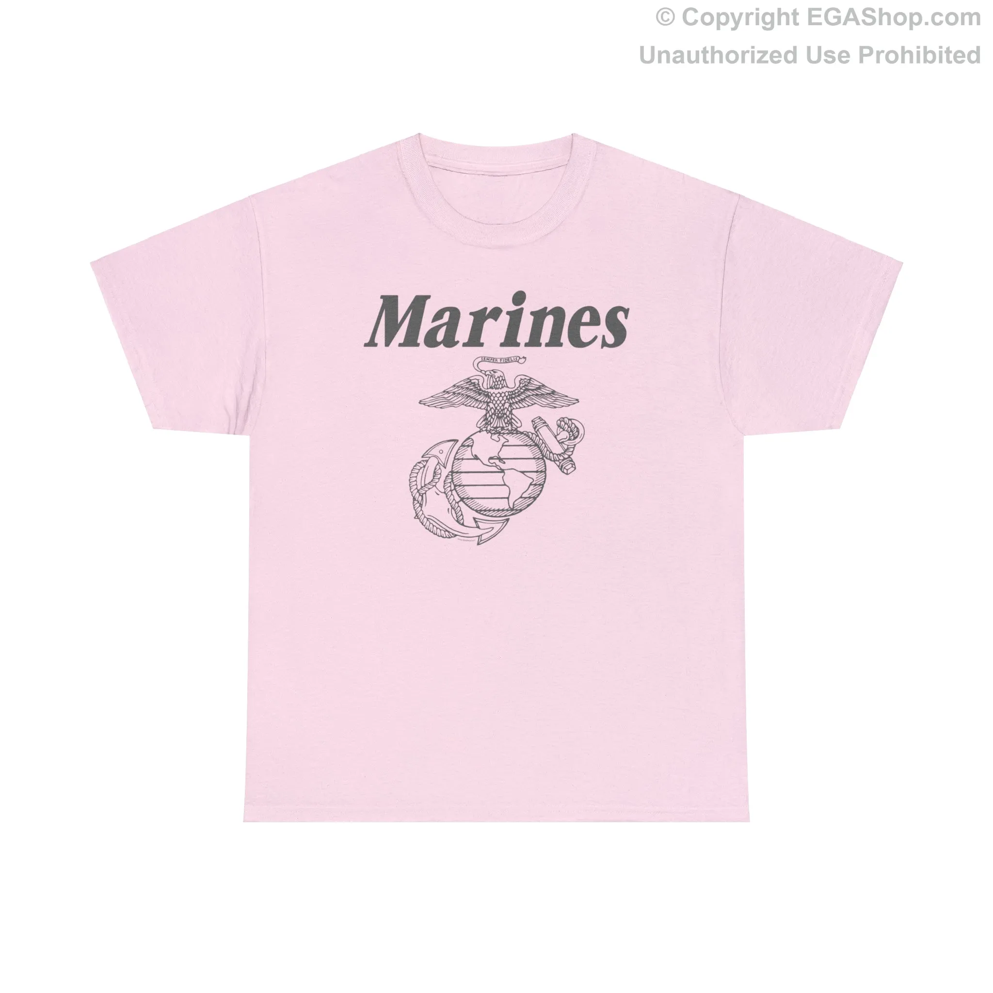 T-Shirt: Marines & Line Drawn EGA (Eagle, Globe and Anchor)