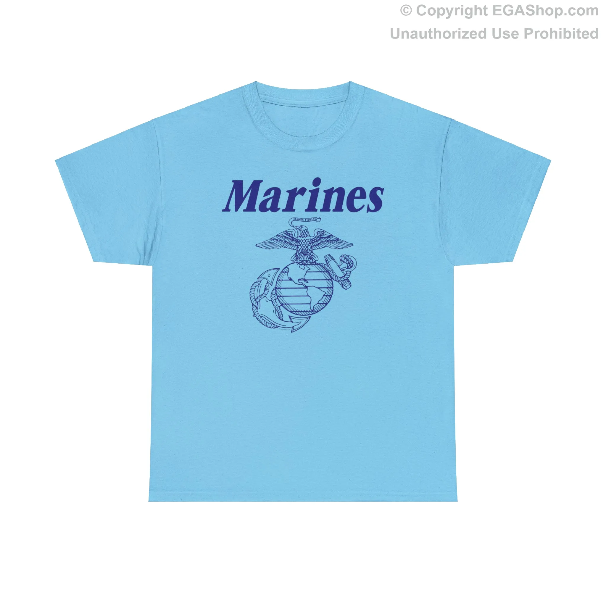 T-Shirt: Marines & Line Drawn EGA (Eagle, Globe and Anchor)