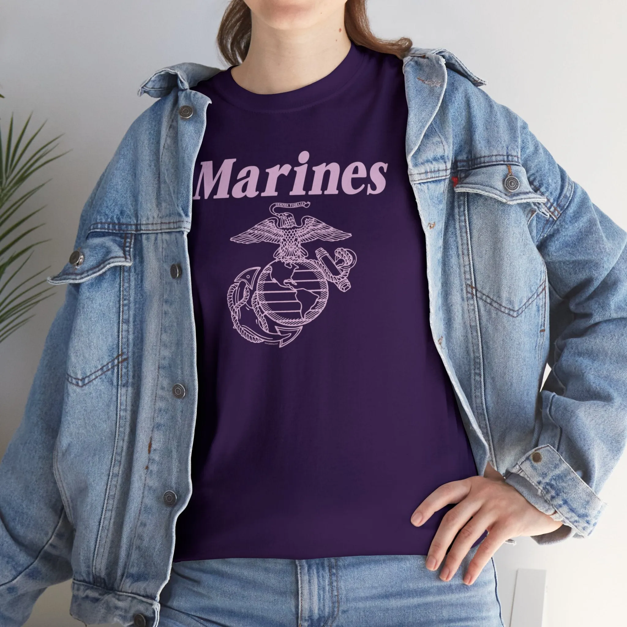 T-Shirt: Marines & Line Drawn EGA (Eagle, Globe and Anchor)