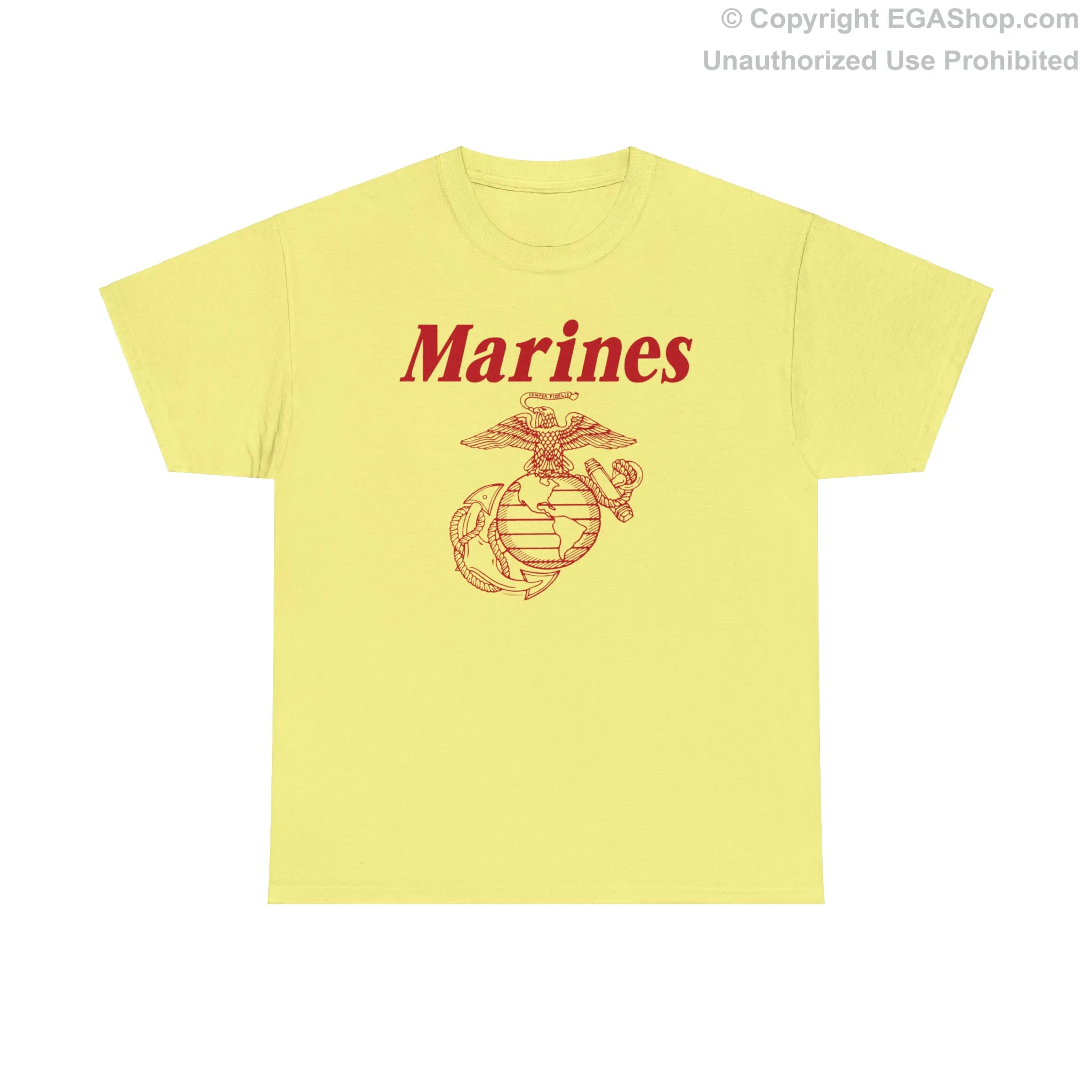 T-Shirt: Marines & Line Drawn EGA (Eagle, Globe and Anchor)