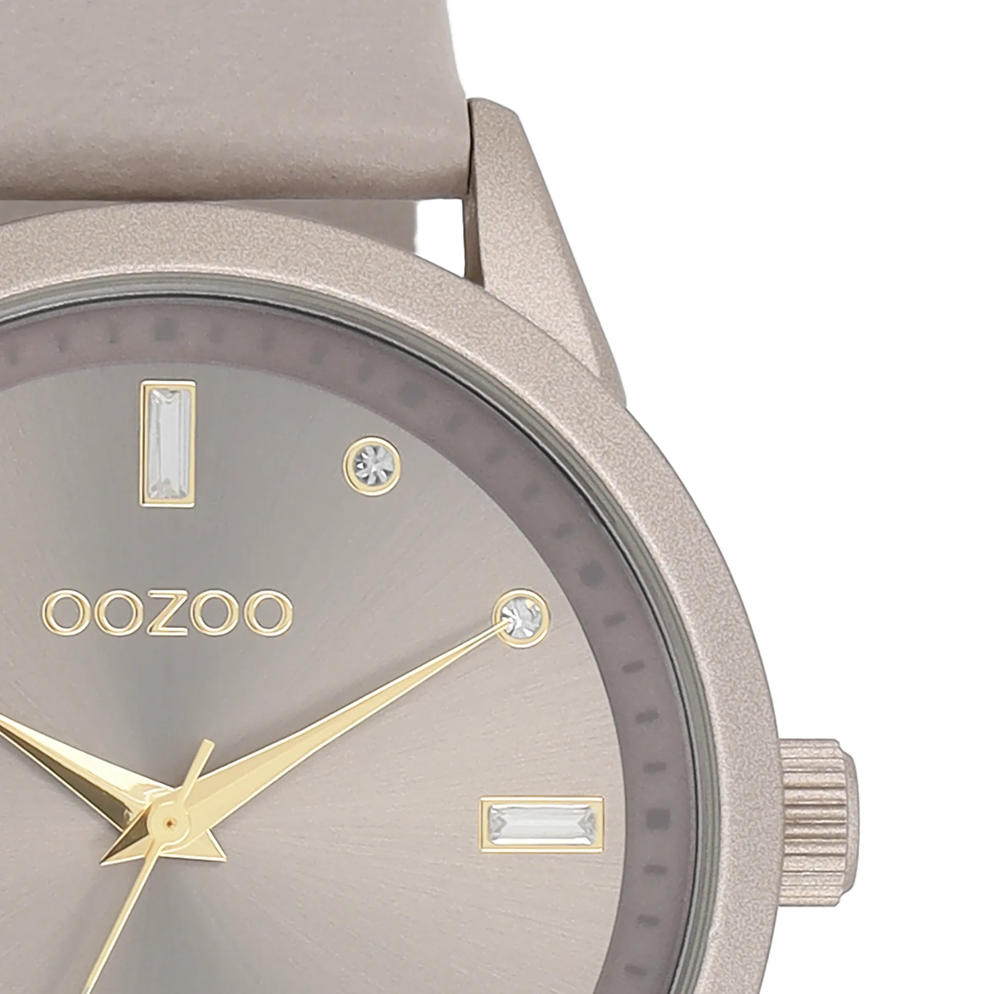 Taupe OOZOO watch with taupe leather strap - C11287