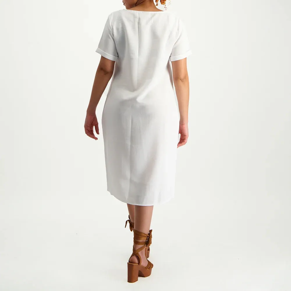 White Button Dress