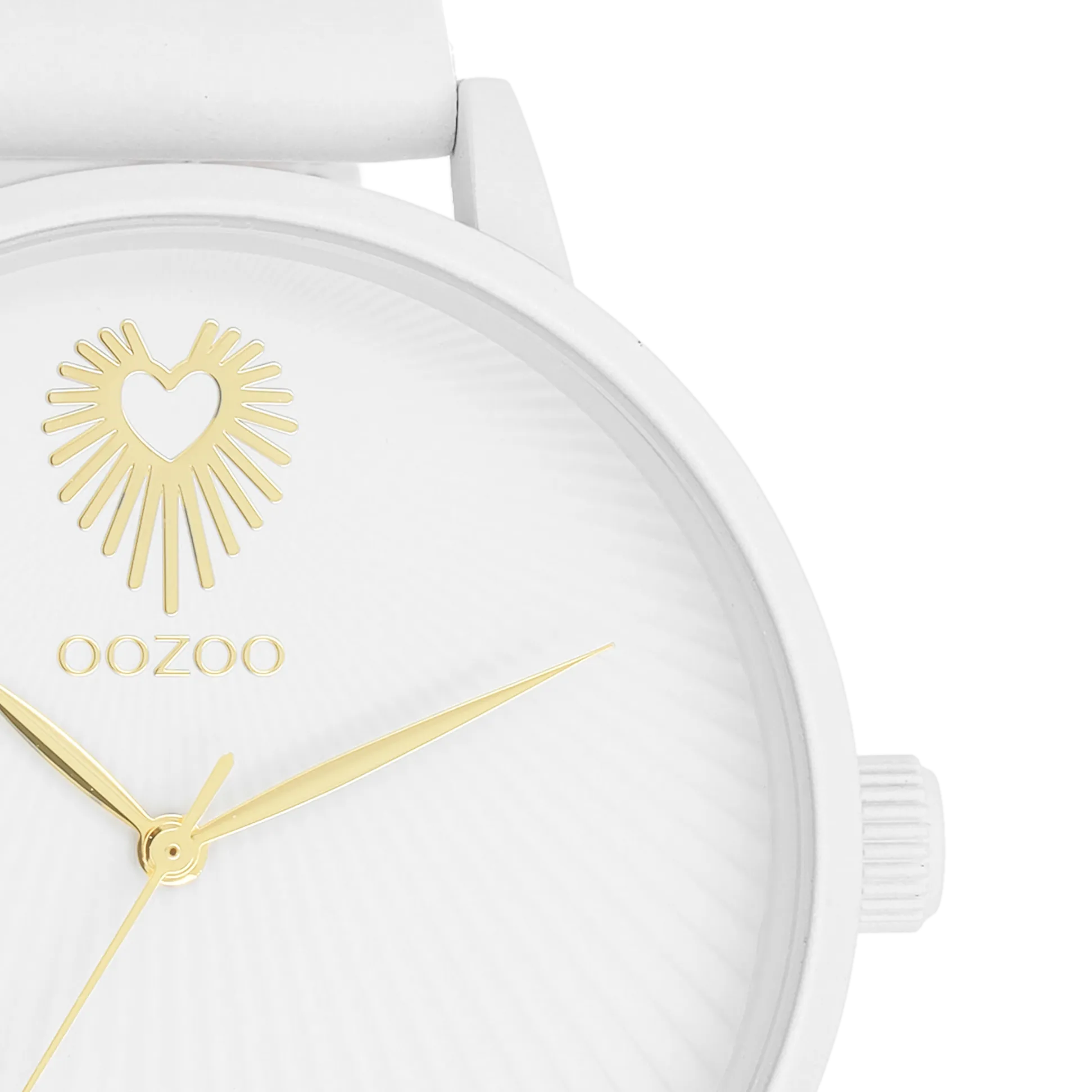 White OOZOO watch with white leather strap - C11343