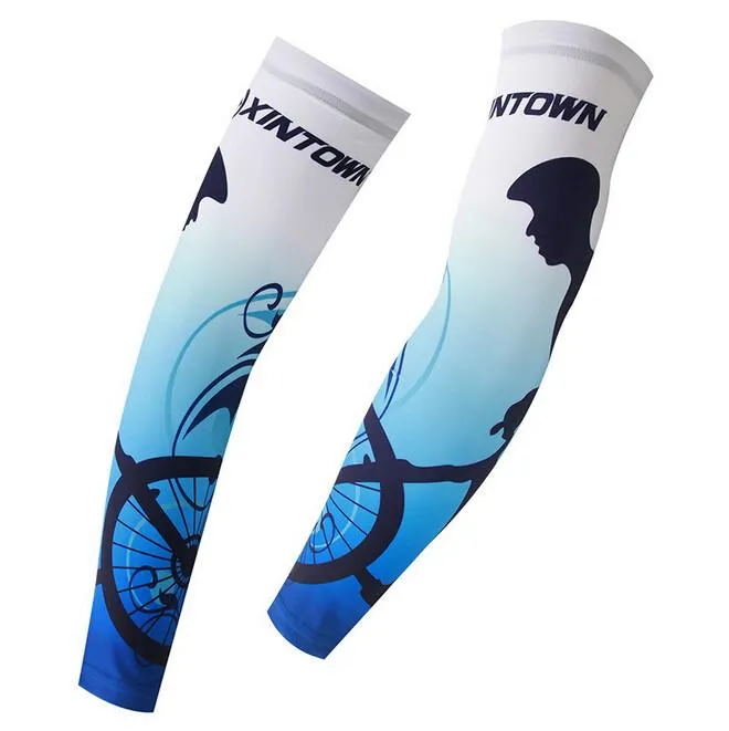 XINTOWN Blue Cyclist Cycling Arm Warmers