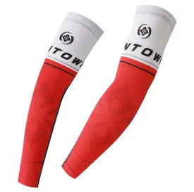 XINTOWN Red White Stripe Cycling Arm Warmers