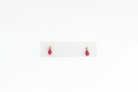 Yellow Gold Ruby Earrings with Diamonds