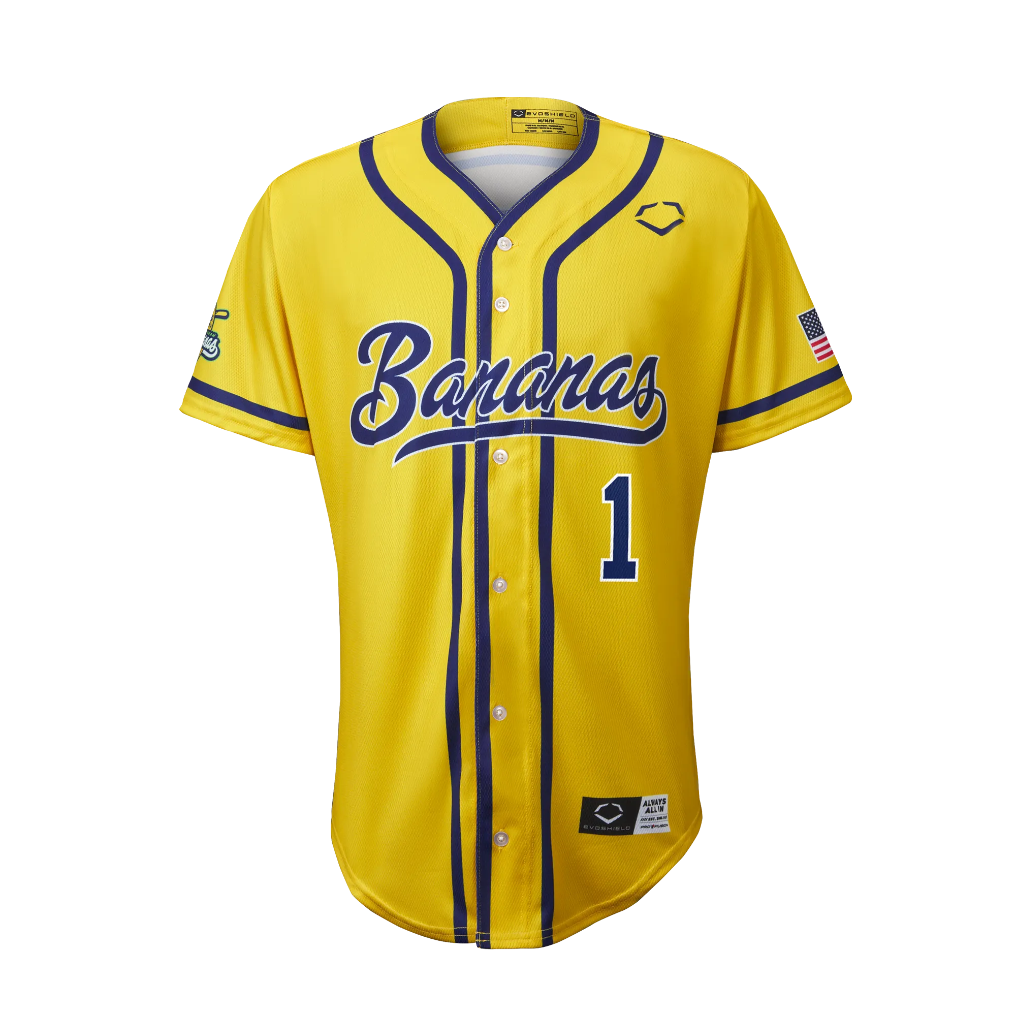 YOUTH Bananas Bill Leroy #01 EvoShield Jersey - Yellow